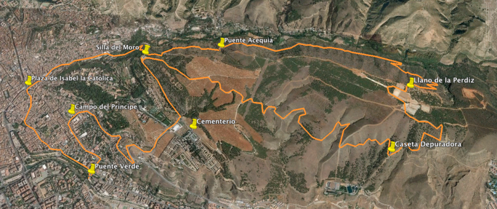 Croquis Ruta Acequia Real Llano de la Perdiz Vereda Franceses