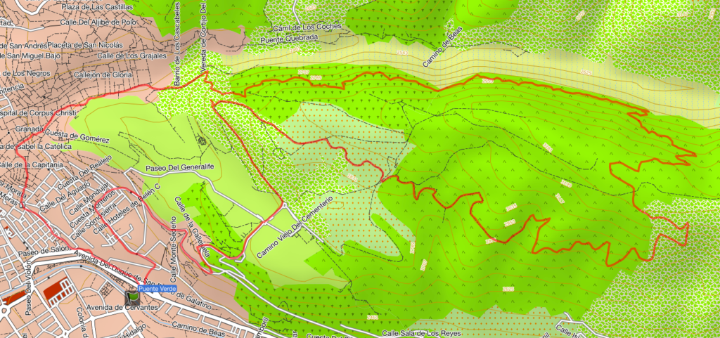 Croquis Ruta Acequia Real Llano de la Perdiz Vereda Franceses